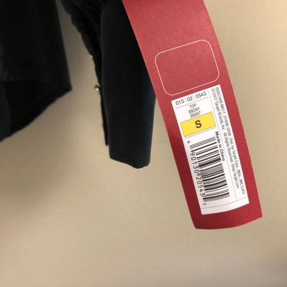 NWT Ruffled Collared Blouse with Tie in Black - Picture 4 of 15